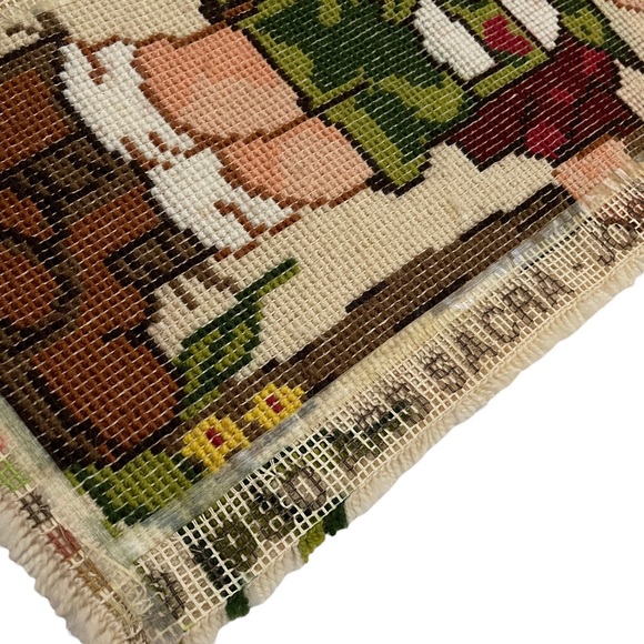 Latch Hook Rug Hummel Peasant Girl & Boy Wall Hanging 1980 Joseph Mueller - Picture 4 of 11